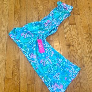 Lilly Pullitzer Maritza “aqua-la vista” button up top